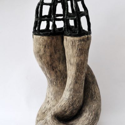 ’Boomvaas met kooi ‘, keramiek, 55 cm, 2010
